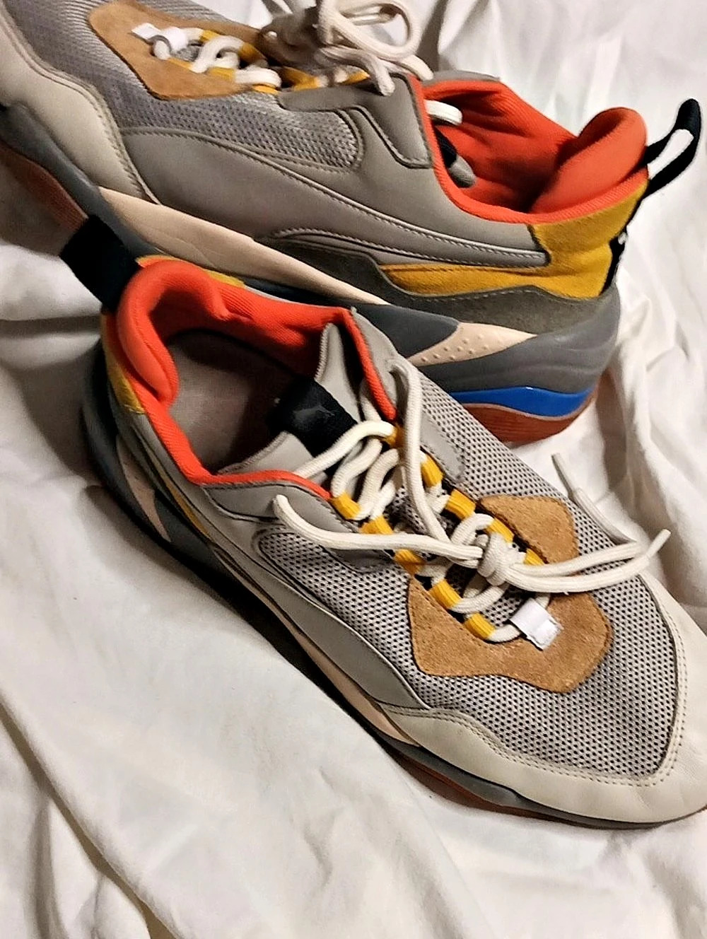 Puma RS-X Thunder Spectra Colorblock Sneakers Gray & Orange